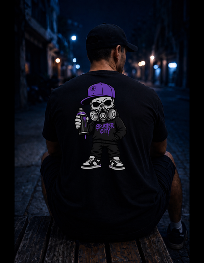 Splatter City™ Mascot Tee – Purple Drip Edition