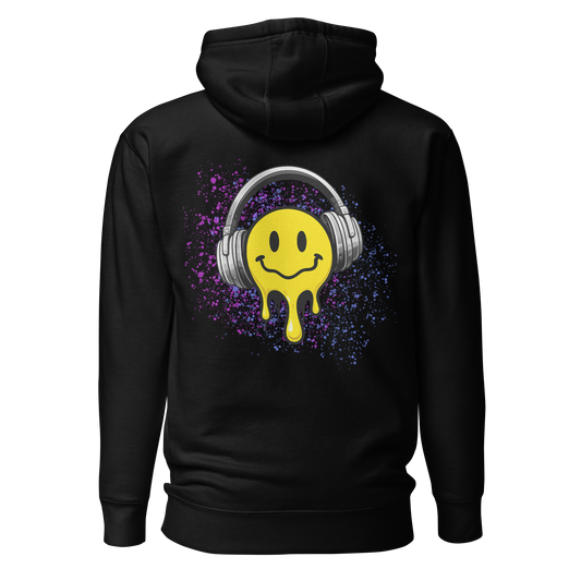 Tune Out. Drop In Hoodie – Smiley Drip Edition